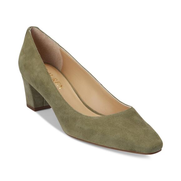 Lauren Ralph Lauren Women's Whitney Kidsuede Pumps, Olive Fern Size 7.5M - Picture 1 of 4